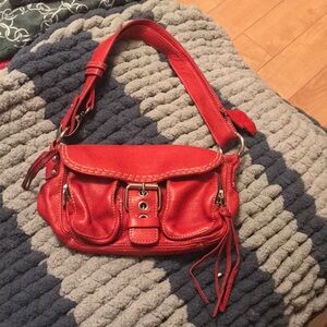 Roots Red Leather Women's Bag